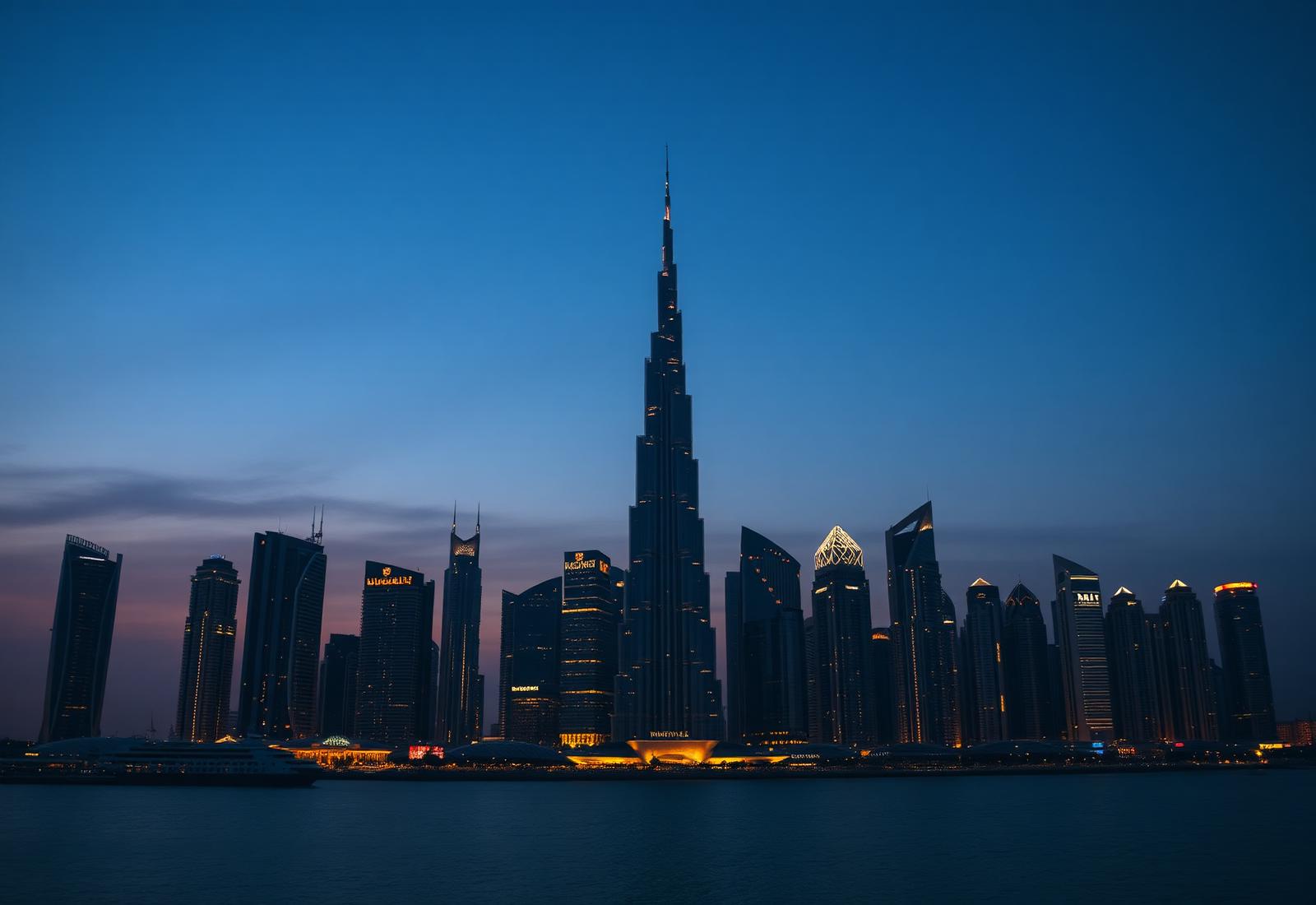 Dubai skyline at dusk